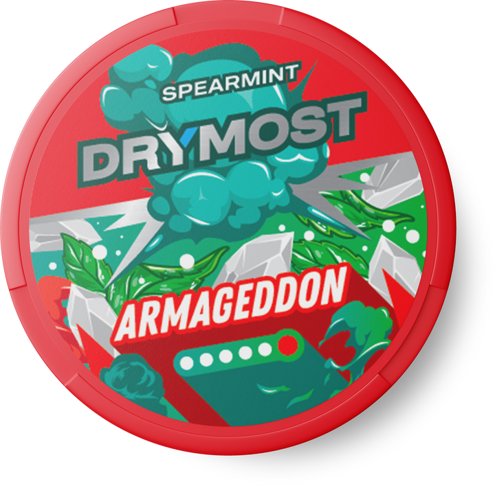 Opakowanie DRYMOST Armageddon Spearmint - saszetki nikotynowe o smaku mięty zielonej