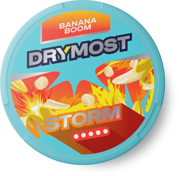 Opakowanie DRYMOST Storm Banana Boom - saszetki nikotynowe o smaku banana