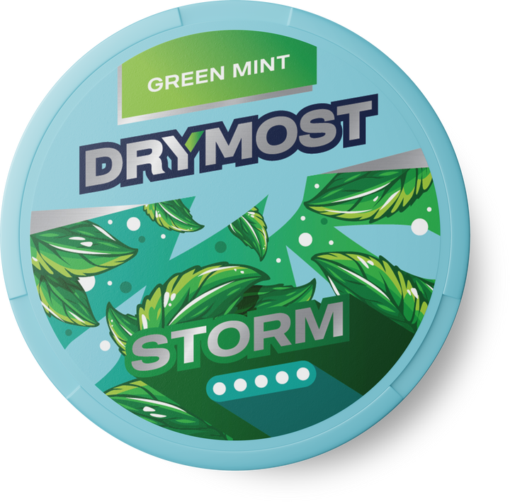 Opakowanie DRYMOST Storm Green Mint - saszetki nikotynowe o smaku zielonej mięty
